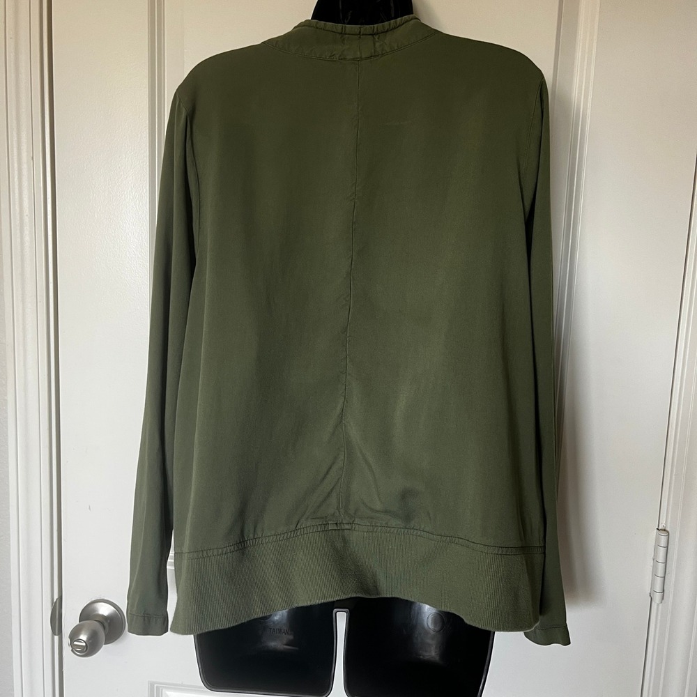 Women's New Directions Green Open Front Draped Cardigan 1X - Picture 3 of 8
